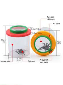 1pc Transparent Plastic Insect Magnifier, Cylinder Shaped, For Observing Small Animals, Four Seasons Available In Assorted Colors - Multicolor - View 4