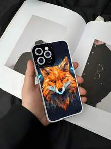 Fox Grid Pattern Tpu Phone Case Compatible With IPhone - Multicolor - View 2