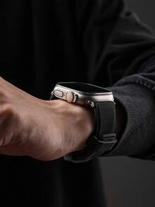 Correa de reloj de silicona unicolor compatible con Apple Watch - Negro - Ver 5