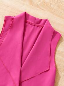 Tween Girl Elegant Solid Color Top & Jumpsuit 2 Pieces Set - Multicolor - View 3