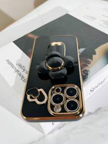 心形电镀抗压支架，兼容 11/12/13/14/15 Pro Max，兼容三星S22/23/24+，兼容OPPO，兼容realme，兼容vivo，兼容红米，国际版，非国内版 - 黑色 - 查看 5