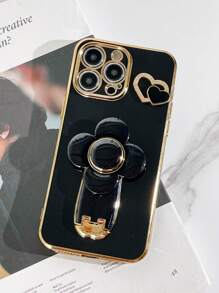 心形电镀抗压支架，兼容 11/12/13/14/15 Pro Max，兼容三星S22/23/24+，兼容OPPO，兼容realme，兼容vivo，兼容红米，国际版，非国内版 - 黑色 - 查看 6