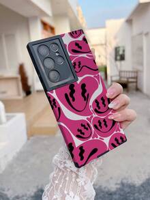 Smiling Face Print Phone Case - Multicolor - View 4