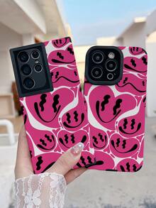 Smiling Face Print Phone Case - Multicolor - View 5