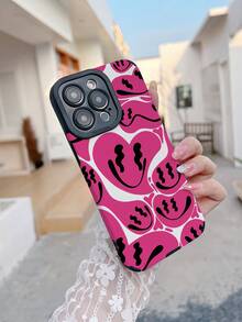 Smiling Face Print Phone Case - Multicolor - View 6