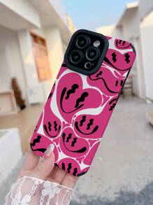 Smiling Face Print Phone Case - Multicolor - View 8