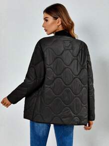 Giolshon Women's Autumn/Winter Simple And Lightweight Puffer Jacket Outerwear - Black - View 2