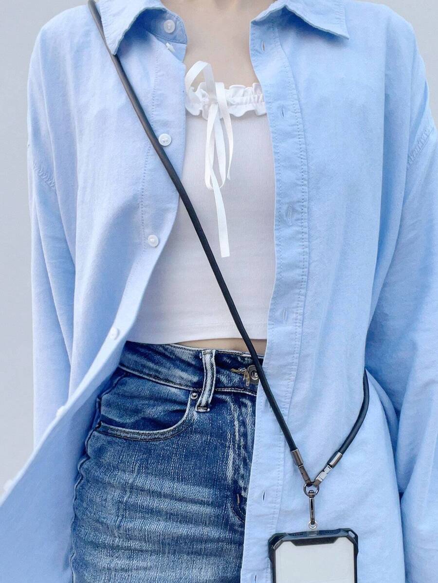 PU Phone Lanyard - Black - View 1