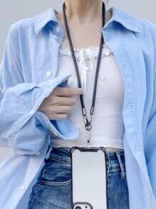 PU Phone Lanyard - Black - View 2