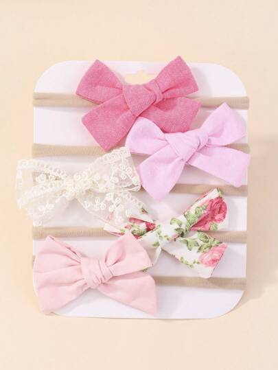 bilicaca 5 件装婴儿蝴蝶结装饰发带 爱情情人节
