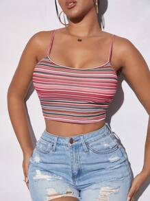 SHEIN SXY Áo khoác và áo lót dành cho xe tăng nữ Sọc Giải trí - Nhiều màu - Xem 1