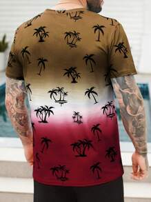 Manfinity RSRT 男士椰子樹圖案漸層T恤 - 彩色 - 查看 2