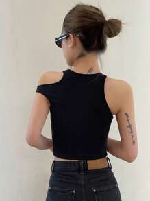 DAZY 前开襟短款上衣 外出上衣 - 黑色 - 查看 2