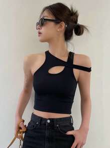 DAZY 前开襟短款上衣 外出上衣 - 黑色 - 查看 5