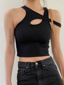 DAZY 前开襟短款上衣 外出上衣 - 黑色 - 查看 8