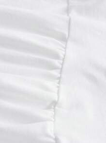 SHEIN Áo thun Bà bầu Xù Lá thư Giải trí - trắng - Xem 4