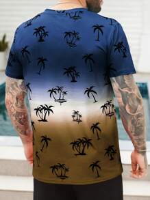 Manfinity RSRT 男士棕櫚樹印花漸層T恤 - 彩色 - 查看 2