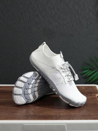 Sporty Sneakers For Men, Drawstring Front Creek Shoes