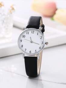 Đồng hồ thạch anh con trỏ tròn - màu đen - Xem 1