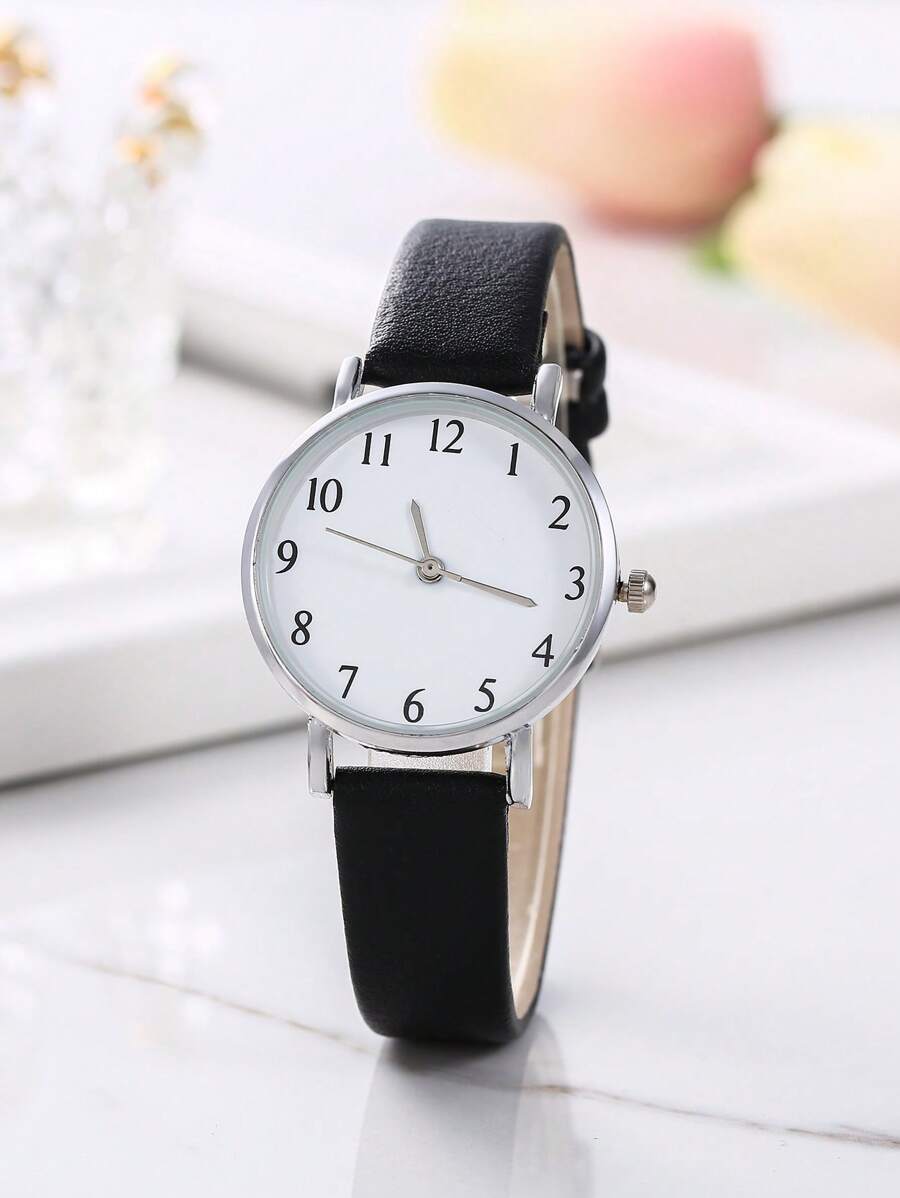 Đồng hồ thạch anh con trỏ tròn - màu đen - Xem 1