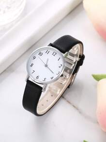 Đồng hồ thạch anh con trỏ tròn - màu đen - Xem 2