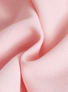 SHEIN MOD áo nữ kích thước lớn Bất đối xứng Tương phản ren Xù Nơ trước Khối Màu Giải trí - Màu Hồng baby - Xem 4