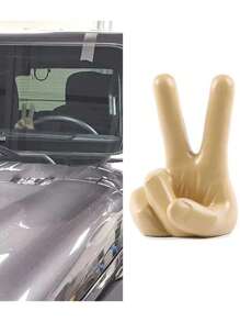 1 pieza Adorno para salpicadero de coche 2 dedo diseño - Blanco - Ver 1