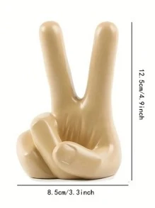 1 pieza Adorno para salpicadero de coche 2 dedo diseño - Blanco - Ver 2