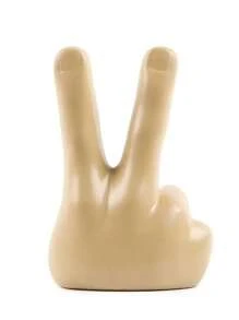 1 pieza Adorno para salpicadero de coche 2 dedo diseño - Blanco - Ver 3