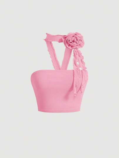 SHEIN MOD Top halter flor estéreo