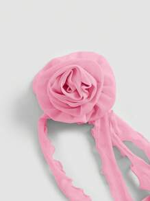 SHEIN MOD 立體花卉掛脖上衣 - 淺粉色 - 查看 5