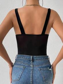 Allurite 印花褶邊網紗吊帶連體衣 - 彩色 - 查看 2