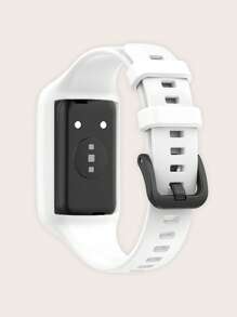 Dây đeo đồng hồ silicon rắn tương thích với Huawei Band 6/7 - trắng - Xem 2