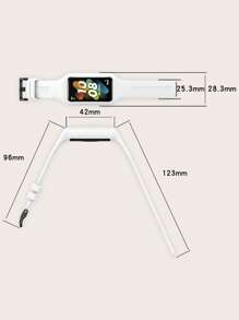 Dây đeo đồng hồ silicon rắn tương thích với Huawei Band 6/7 - trắng - Xem 5