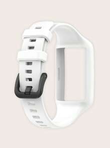 Dây đeo đồng hồ silicon rắn tương thích với Huawei Band 6/7 - trắng - Xem 6