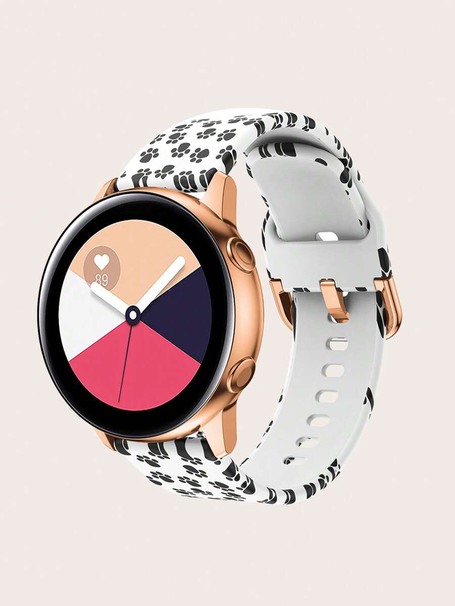Paw Print Silicone Watchband Compatible With Samsung - Multicolor - View 1