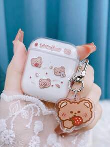 卡通小熊印花耳機殼適用於Airpods - 無色 - 查看 2