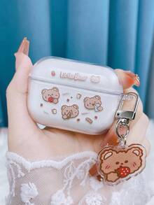 卡通小熊印花耳機殼適用於Airpods - 無色 - 查看 3