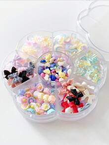 1盒7個隔間混合款式美甲配件 - 彩色 - 查看 4