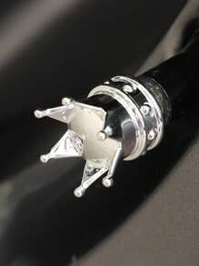 4pcs Crown Design Plastic Car Tire Valve Cap - Silver - View 1