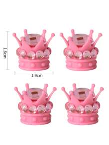 chiếc Crown Design Nắp van lốp ô tô bằng nhựa - Hồng - Xem 2