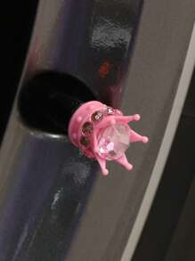 chiếc Crown Design Nắp van lốp ô tô bằng nhựa - Hồng - Xem 4