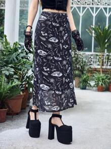 ROMWE Goth Váy nữ Thực vật Giải trí - Nhiều màu - Xem 4