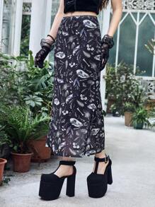 ROMWE Goth Váy nữ Thực vật Giải trí - Nhiều màu - Xem 5