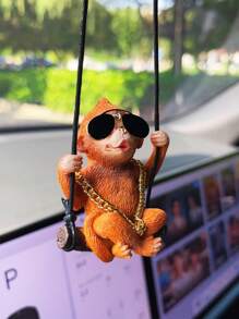 1 pieza Adorno colgante de coche de mono diseño - Naranja - Ver 2