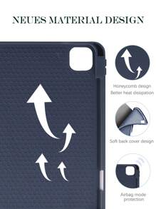 纯色右侧笔槽磁吸式睡眠兼容 iPad 保护壳，兼容 iPad Mini 6/Mini 7/9.7/10.2/10.5/Air 4/Air 5/第十代/10.9/Pro 11 英寸/Air 11(M2)/Air 13(M2)/Pro 11(M4)/Pro 13(M4) 2024 12.9 英寸/兼容 iPad Air 13(M3 2025)/兼容 iPad Air 11 英寸 (M3) 2025/兼容 iPad (A16) 11 英寸第十一代 2025 - 寶藍色 - 查看 4