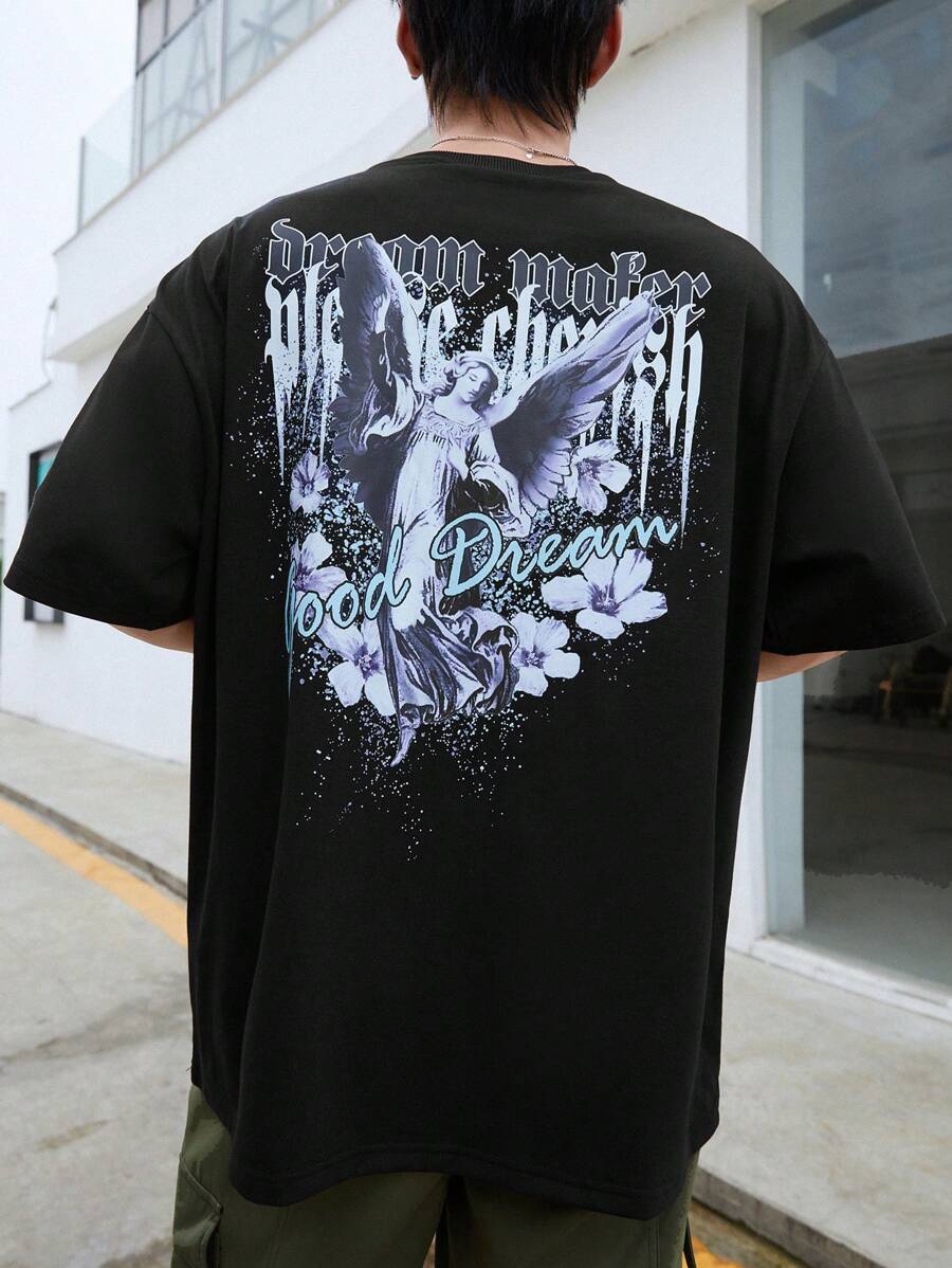 Manfinity EMRG Men Floral & Figure Graphic Tee - Black - View 1