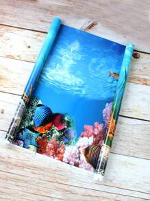 1pc High Definition 3D Stereo Fish Tank Background Paper, Double-Sided Aquarium Decoration Sticker - Multicolor - View 5