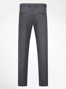 CLOUDSTYLE Men Colourblock Flap Detail Blazer & Vest & Trousers Suit Set - Dark Grey - View 5