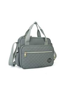 LEQUEEN 1入組新款牛津布媽媽包，時尚休閒的母嬰袋，適合存放和攜帶，可當手提包，肩背包或斜跨包使用 - 灰色 - 查看 1